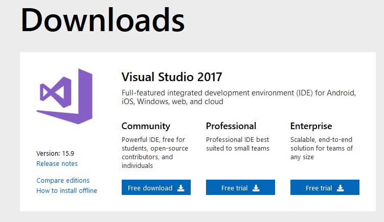 Install Visual Studio Download